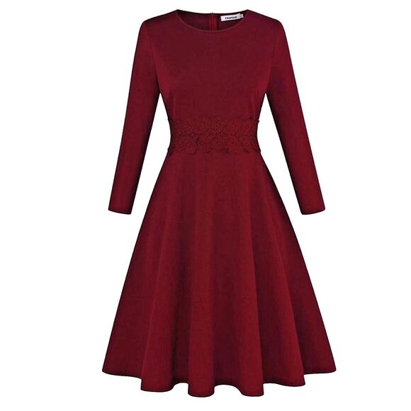Clearlove Valentines Red Long Sleeve Elegant Cocktail Party Dress Size M NEW! - Picture 2 of 11